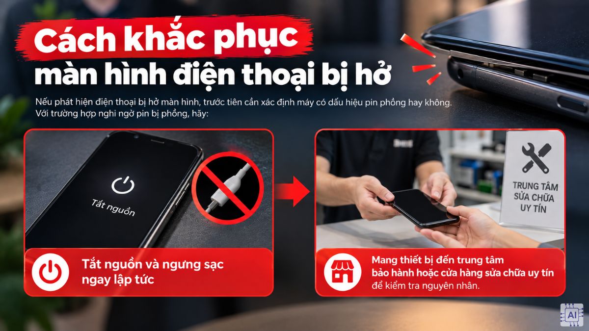 Cách khắc phục màn hình điện thoại bị hở sáng bước 1