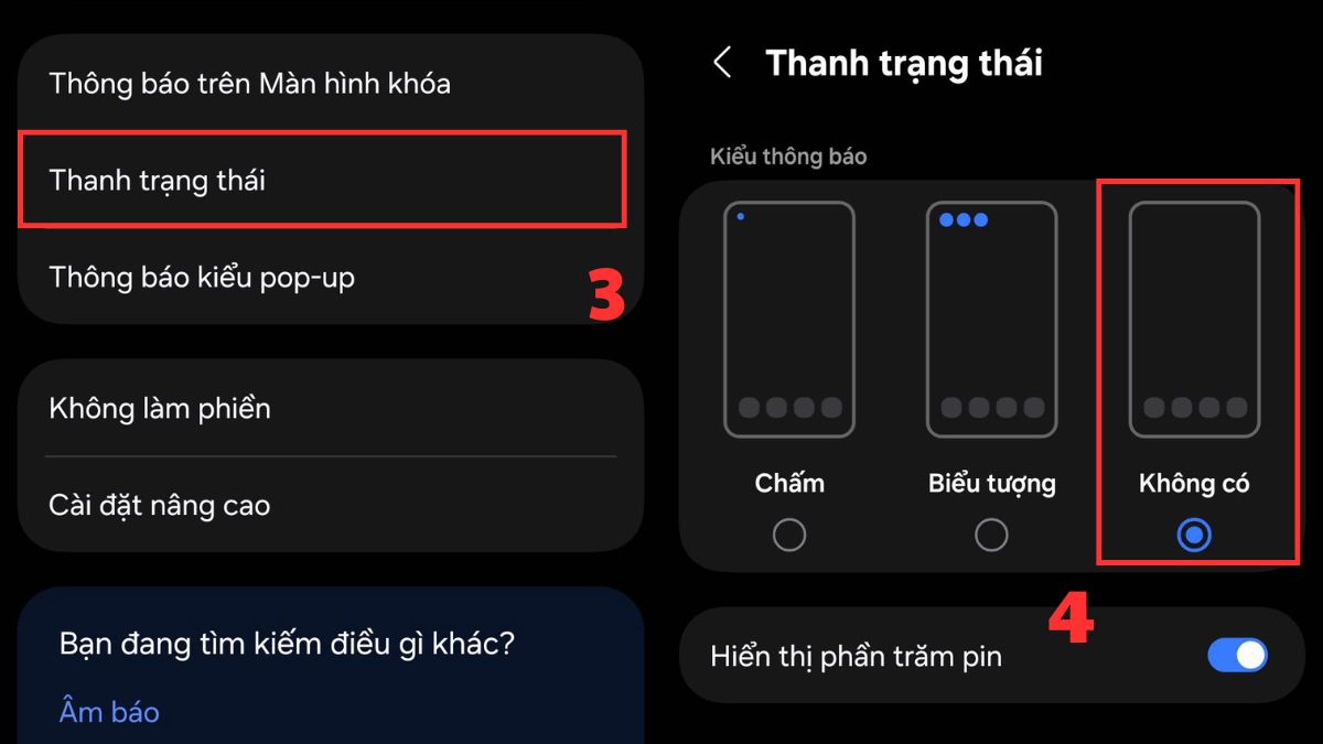 Cách Tắt thanh thông báo hoặc nút ảo cố định nếu có thể bước 2