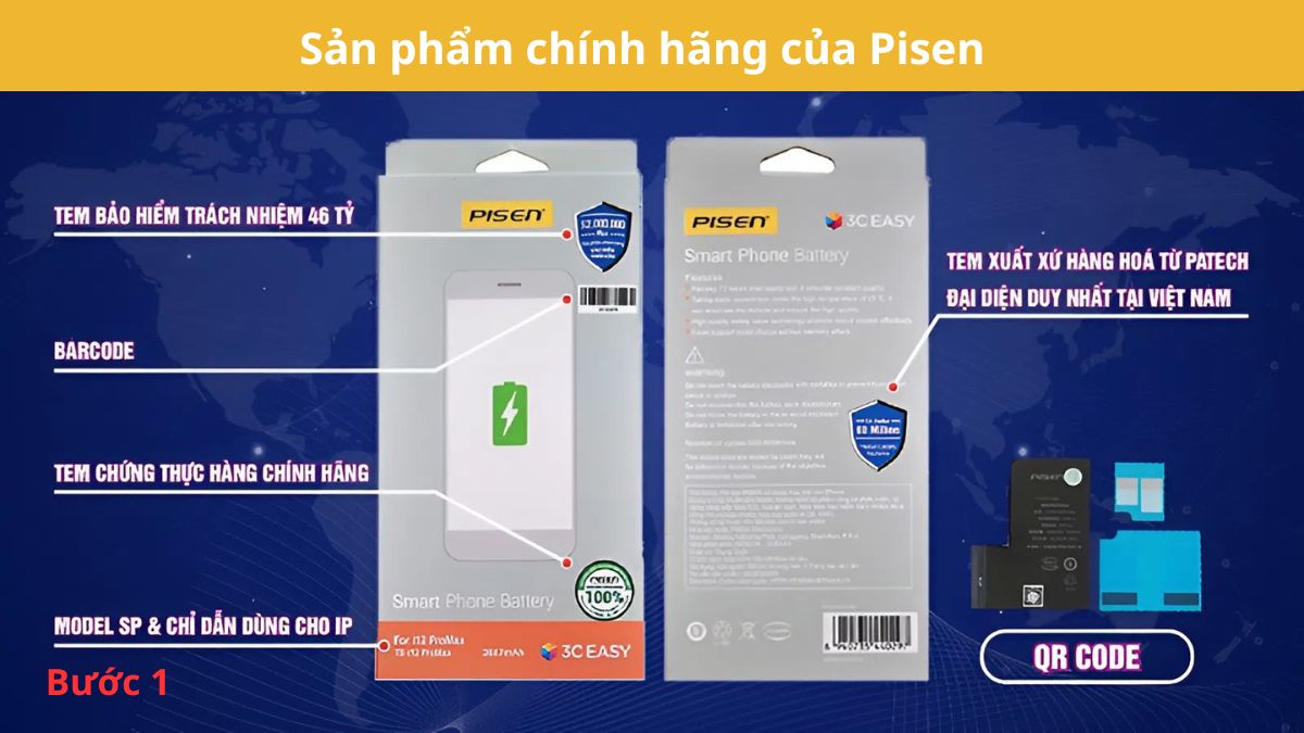 Cách nhận biết màn hình Pisen chính hãng và tránh hàng giả bước 1