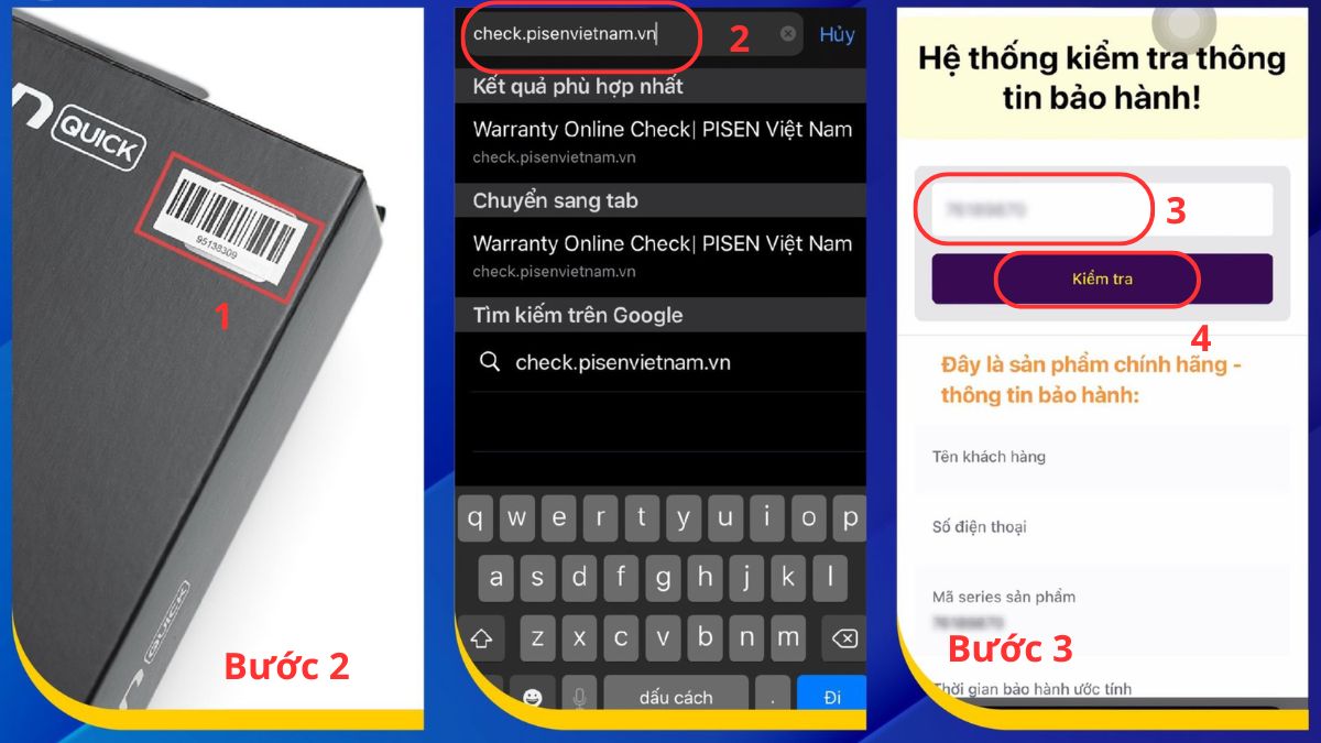 Cách nhận biết màn hình Pisen chính hãng và tránh hàng giả bước 2