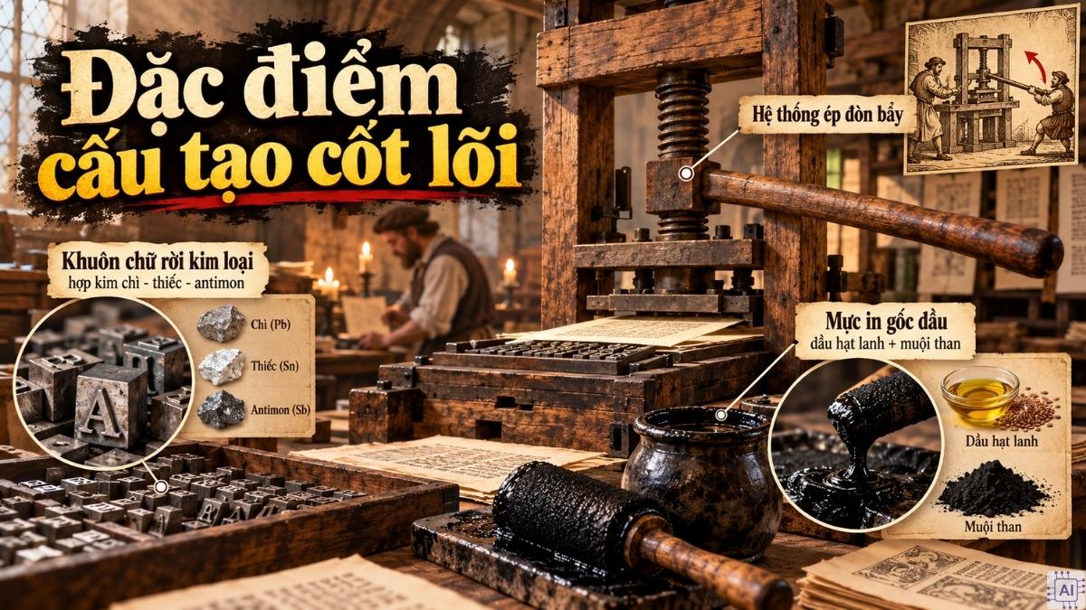 Đặc điểm cấu tạo cốt lõi Chiếc máy in đầu tiên trên thế giới