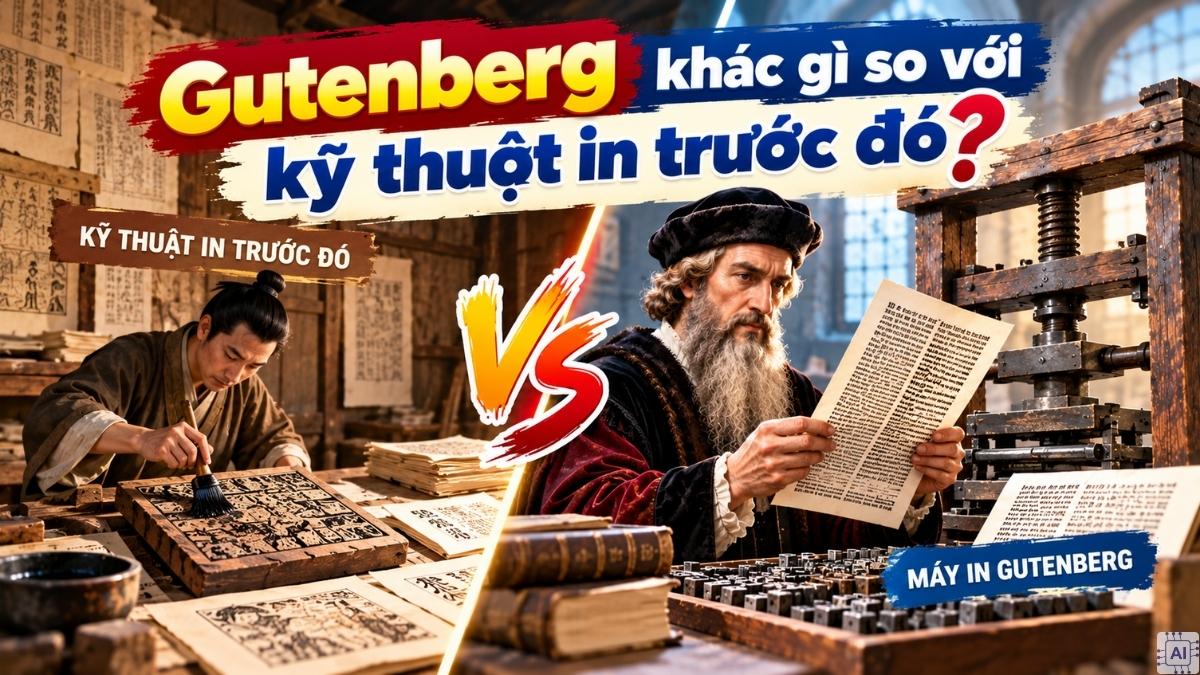 Gutenberg khác gì so với kỹ thuật in trước đó