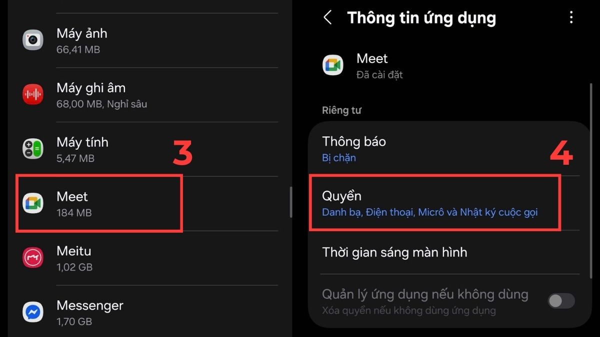 Kiểm tra cấp quyền ứng dụng truy cập micro trên điện thoại bước 2