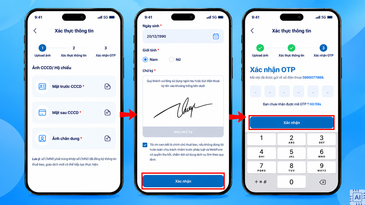 Quy trình đổi SIM vật lý sang eSIM trên My MobiFone bước 2