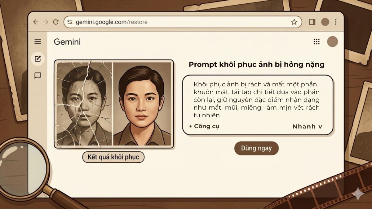 Prompt xử lý ảnh bị hư hỏng nặng