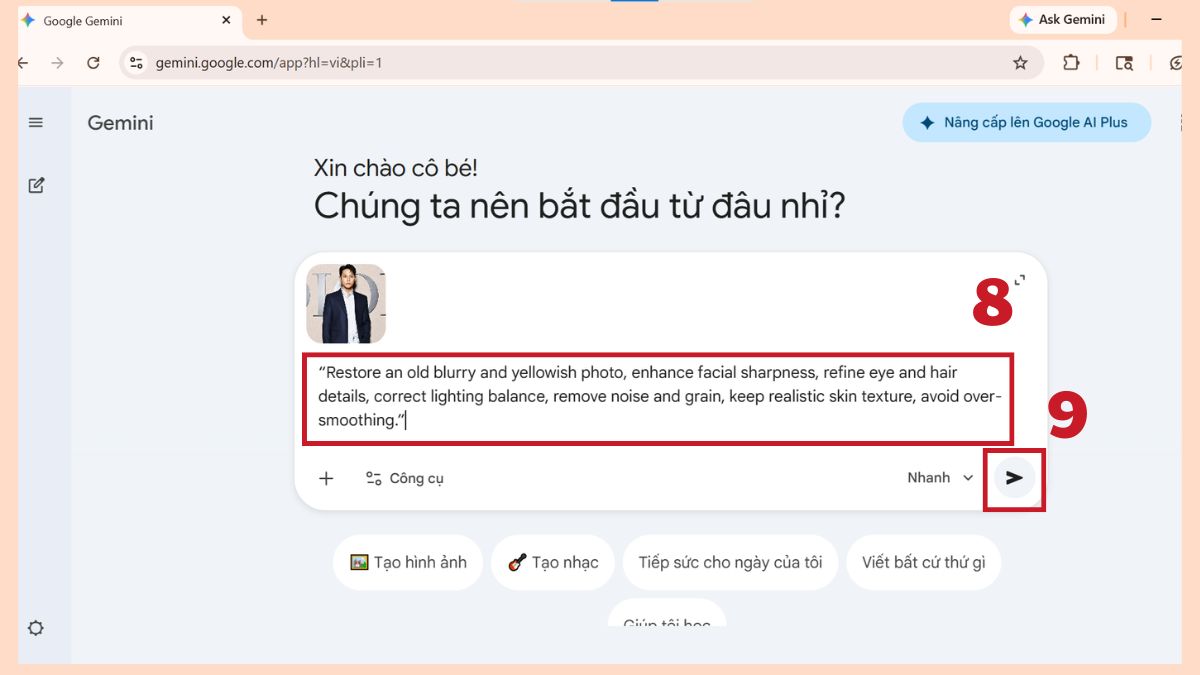 Hướng dẫn các bước phục hồi ảnh cũ trên Gemini bước 5