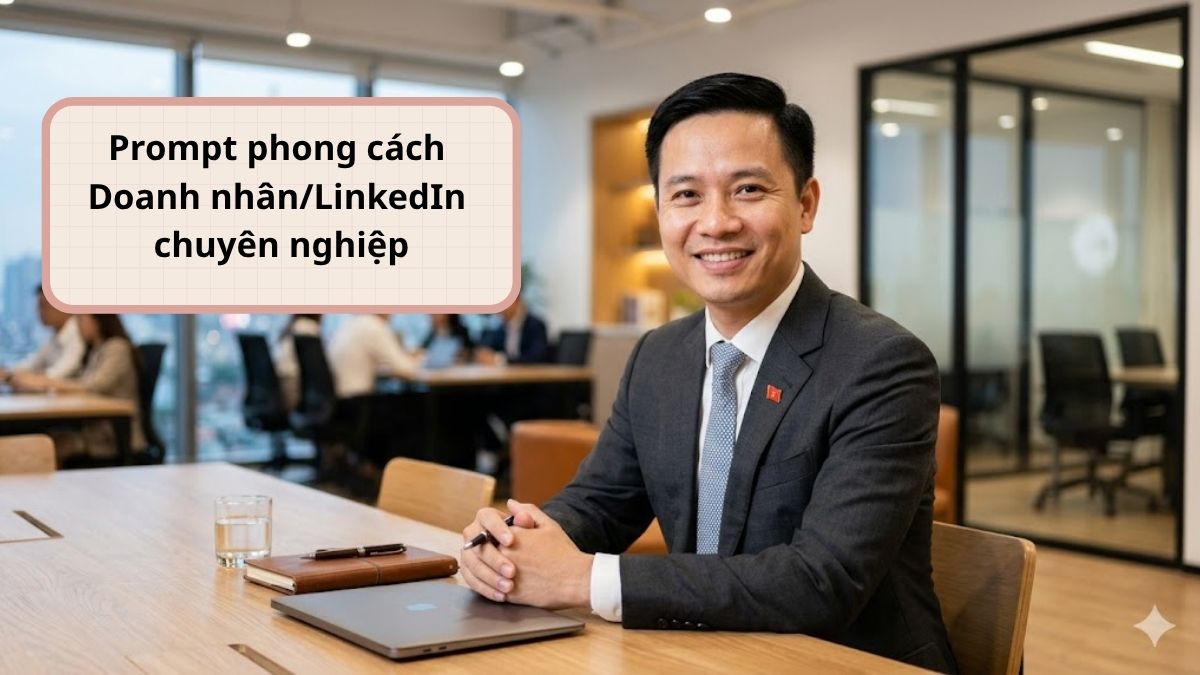 mẫu prompt tạo ảnh profile theo phong cách Doanh nhân/LinkedIn 