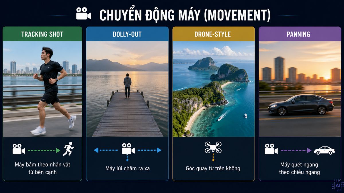 prompt veo3 tuỳ chỉnh chuyển động máy