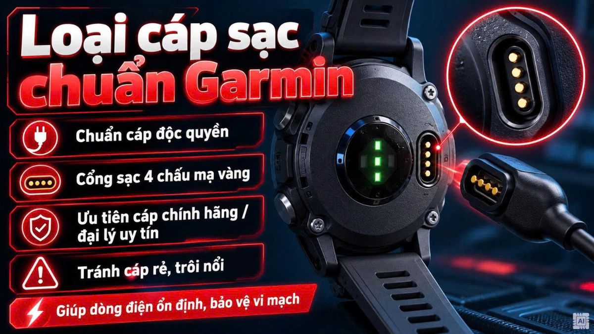 Loại cáp sạc chuẩn Garmin