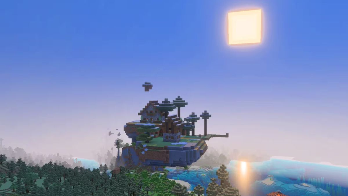 seed Minecraft Floating taiga village island