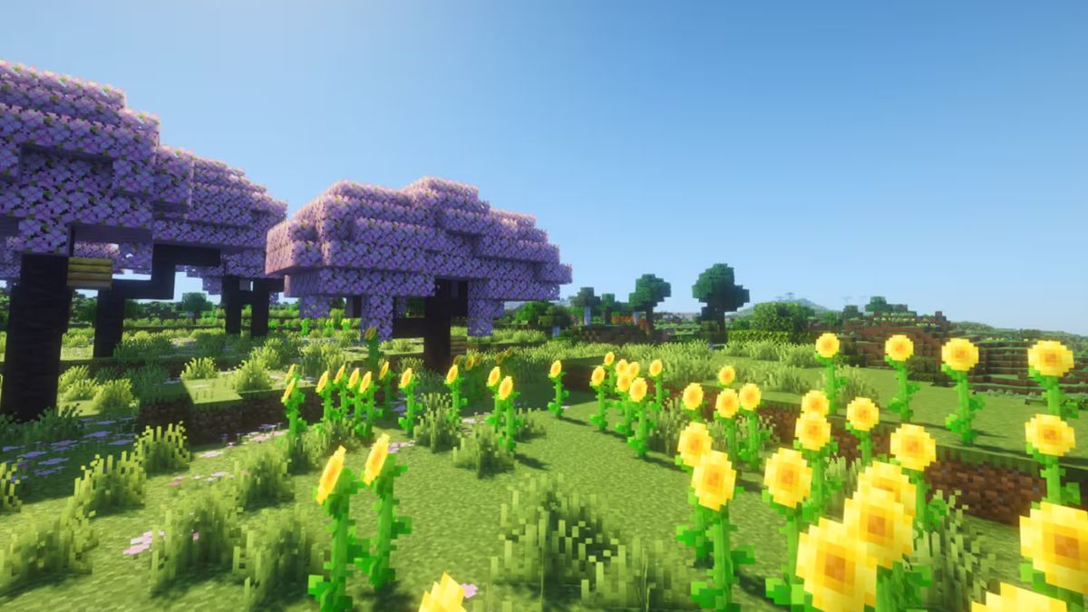 seed Minecraft Beautiful small cherry grove island with river