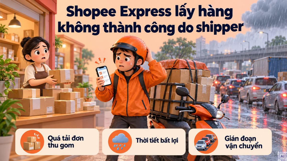 Shopee Express lấy hàng không thành công do shipper