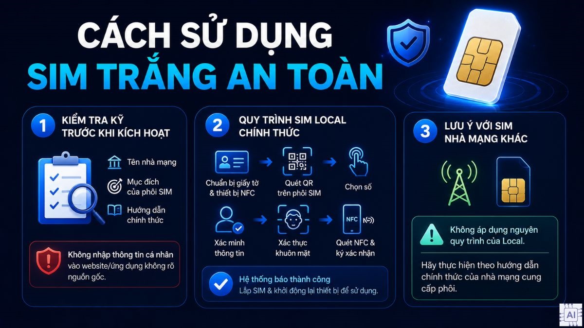 Cách sử dụng SIM trắng an toàn