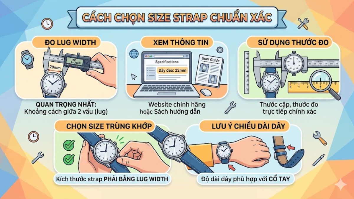 Cách chọn Size Strap chuẩn xác để không phí tiền mua nhầm
