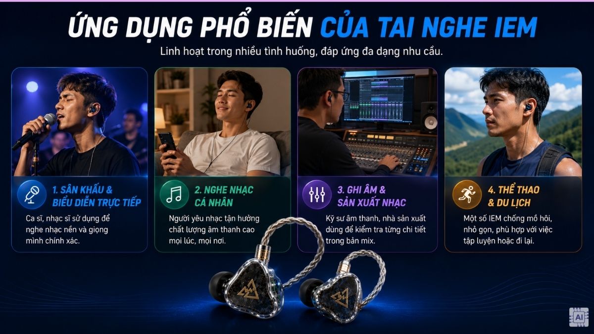 Ứng dụng phổ biến của Tai nghe IEM