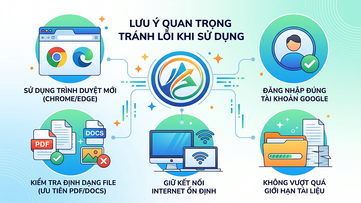 Những lưu ý quan trọng để tránh lỗi khi sử dụng