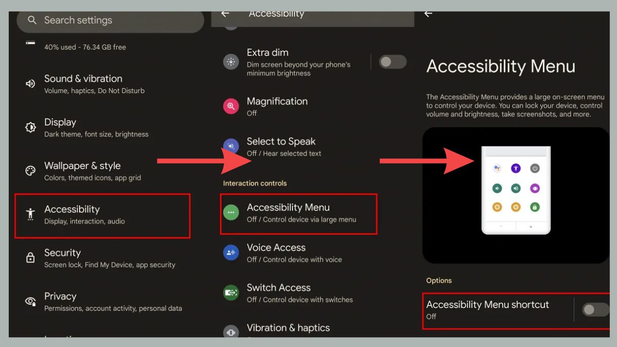 Cài đặt nút tắt màn hình điện thoại bằng Trợ năng Android