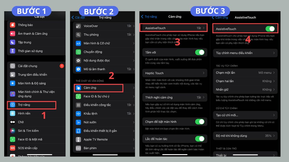 Cách bật phím Home ảo trên điện thoại iPhone