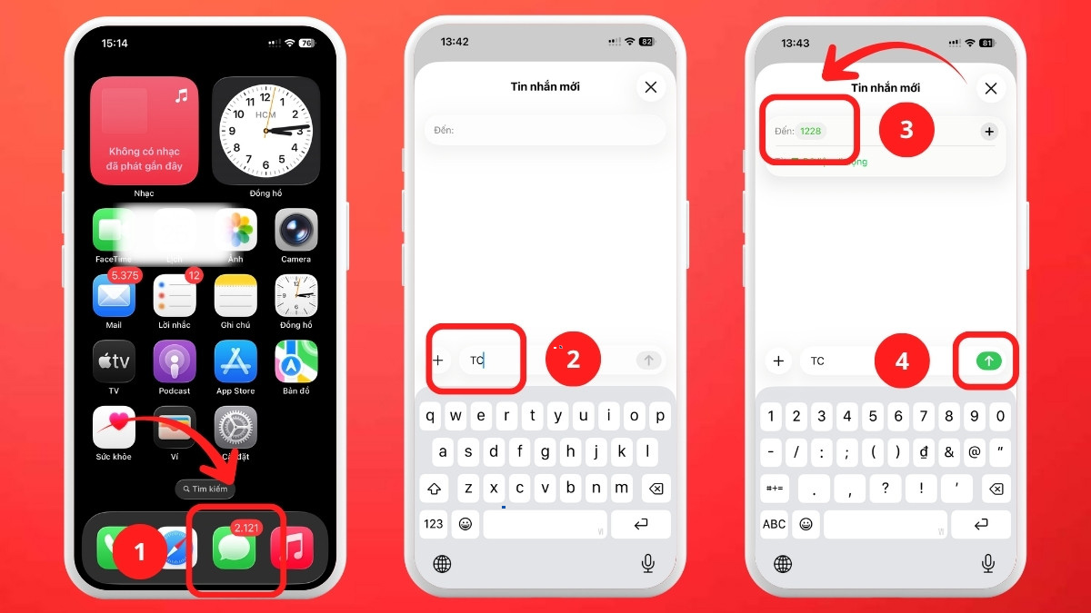 Cách kiểm tra dịch vụ chạy bằng Tin nhắn bước 1