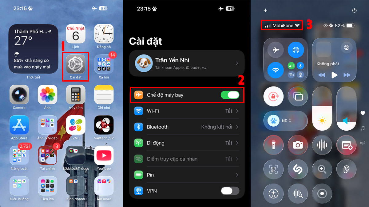 Cách tắt chế độ máy bay