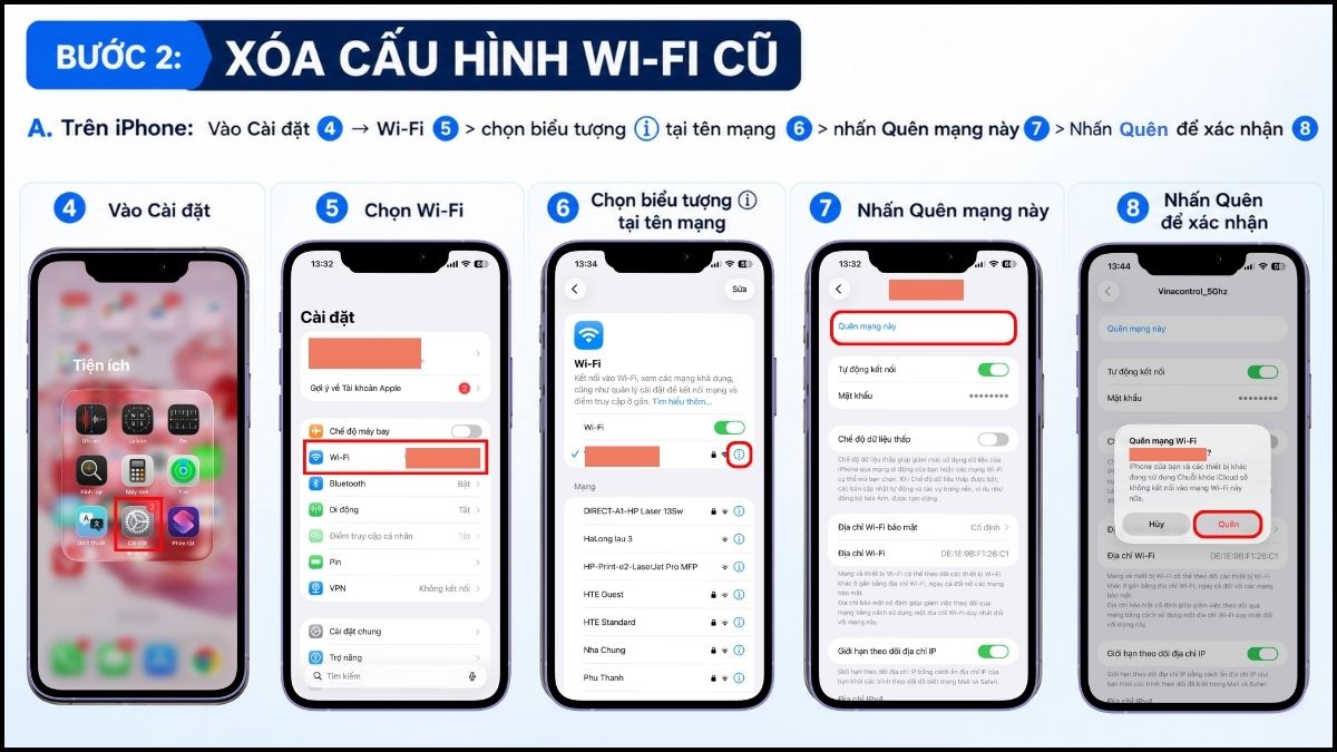 Reset lại Modem mạng và kết nối lại WiFi bước 2