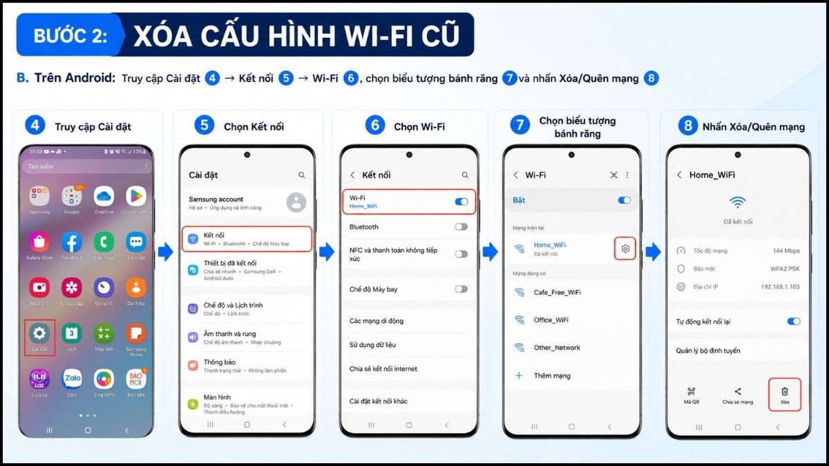 Reset lại Modem mạng và kết nối lại WiFi bước 3