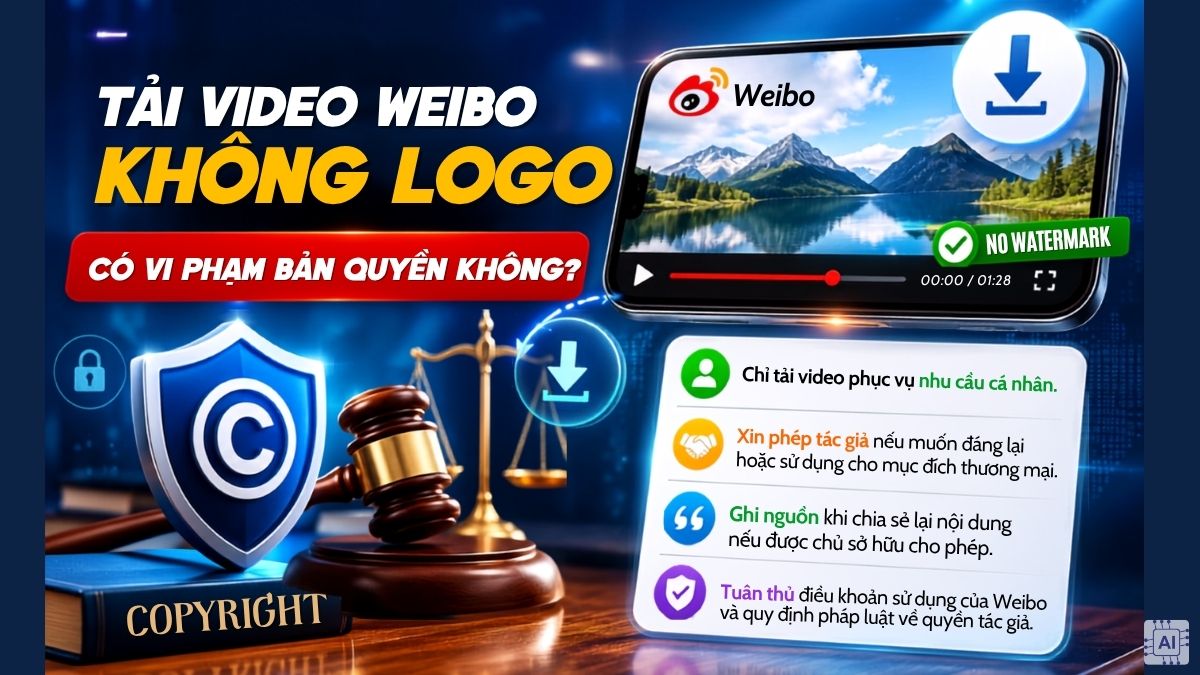 Tải video Weibo không logo có vi phạm bản quyền không