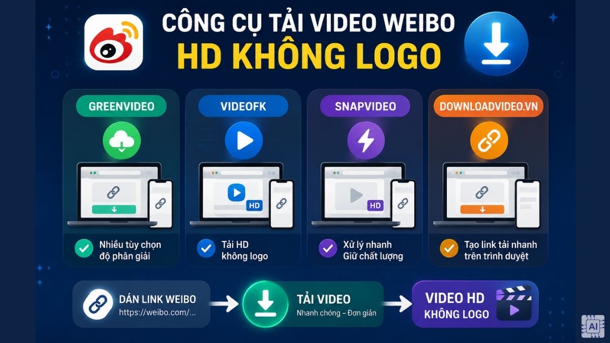 Những công cụ tải video Weibo HD không logo được sử dụng nhiều