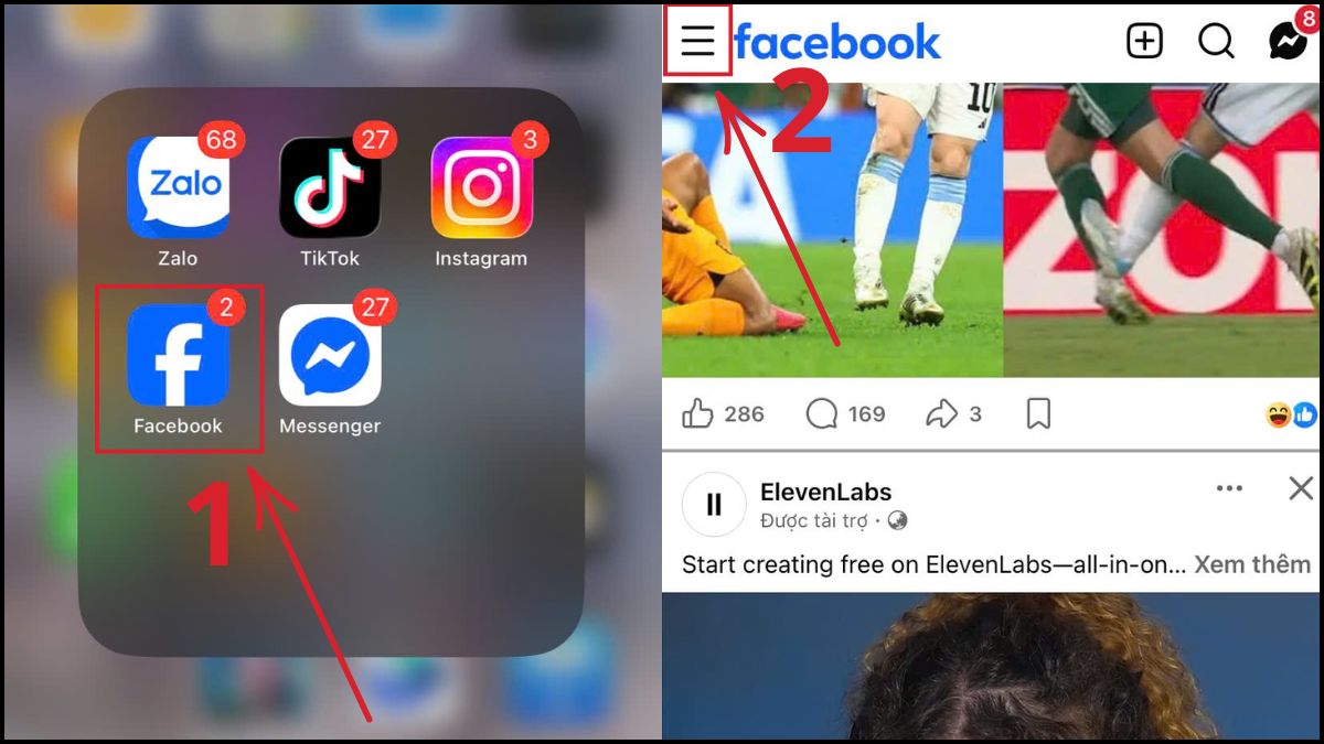Cách tắt tự động phát video trên Facebook trên iPhone bước 1