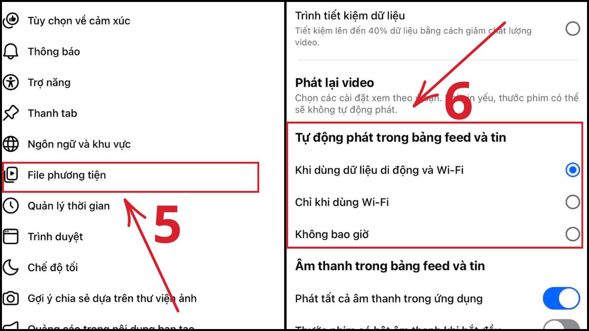 Cách tắt tự động phát video trên Facebook trên iPhone bước 3