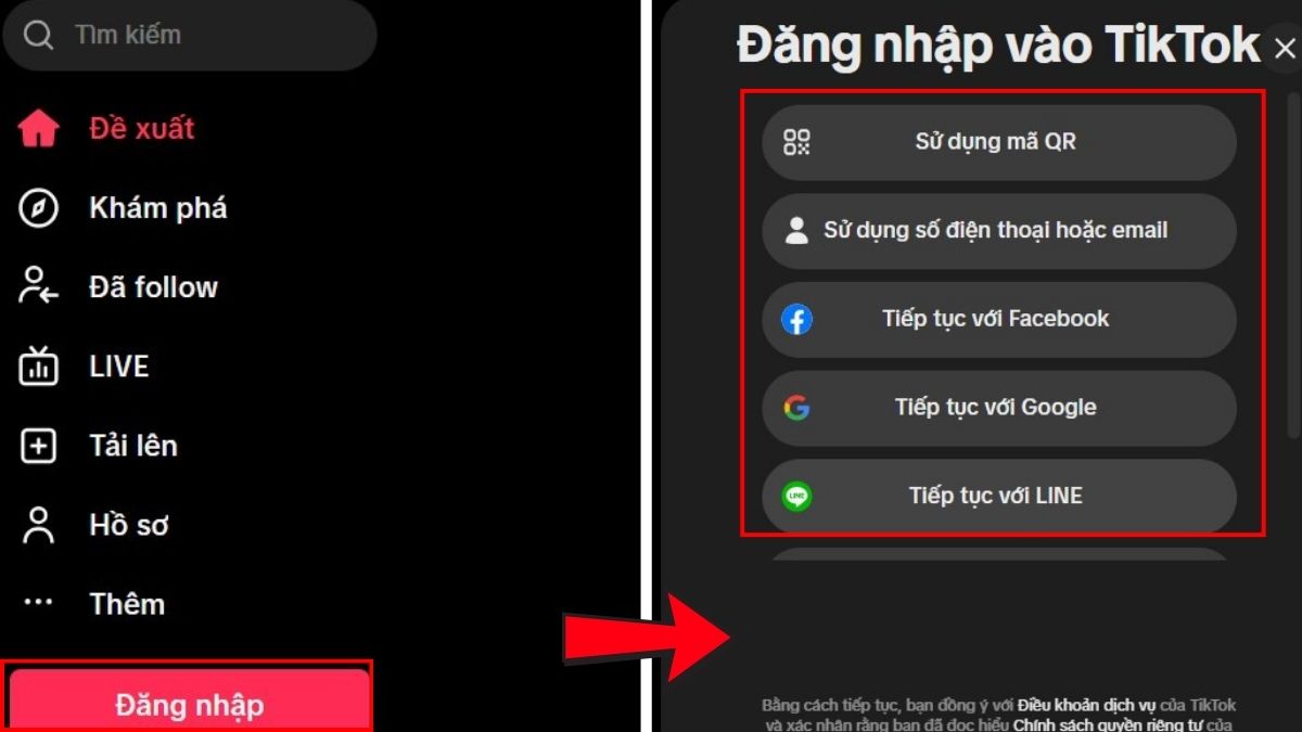 Hướng dẫn sử dụng TikTok Web trực tiếp không cần tải bước 2
