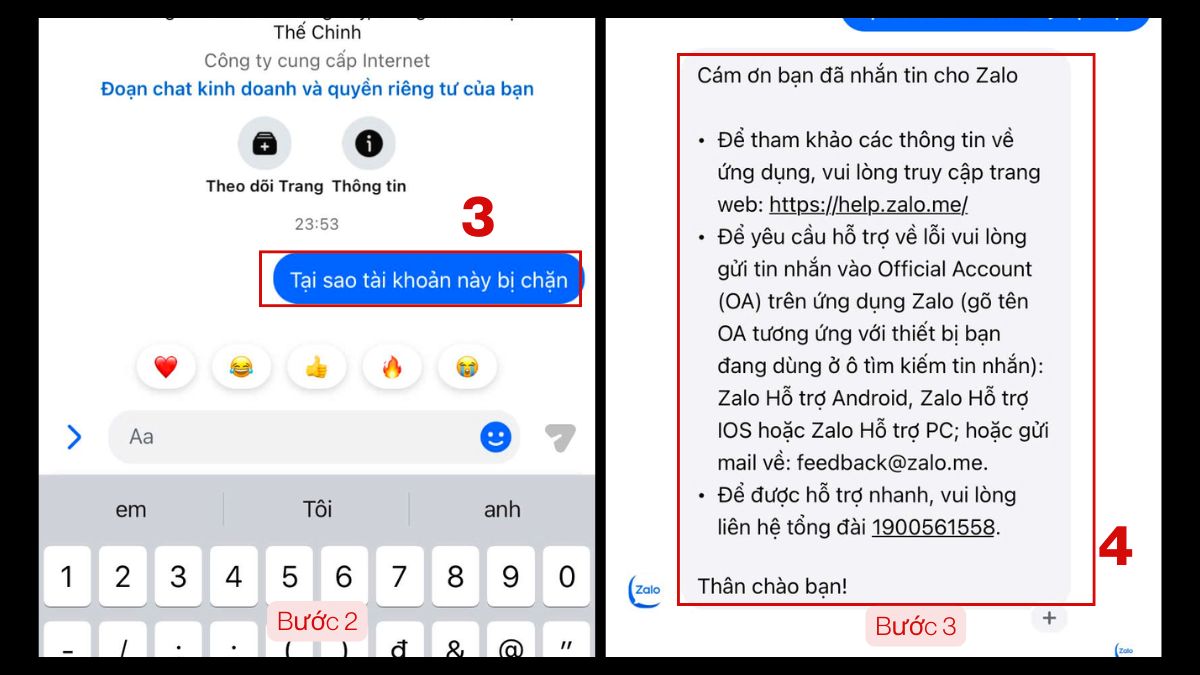Cách chat trực tiếp với nhân viên hỗ trợ Zalo qua Fanpage Bước 2