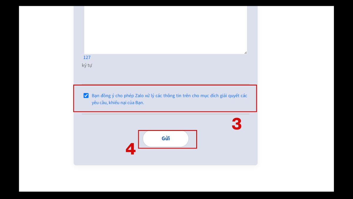 Liên hệ Hotline Zalo qua Website và Email Bước 3