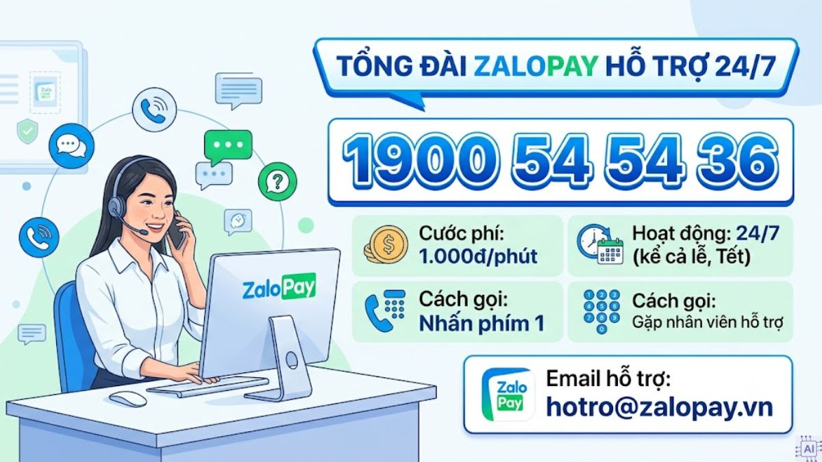 Số tổng đài ZaloPay hỗ trợ nhanh 24/7