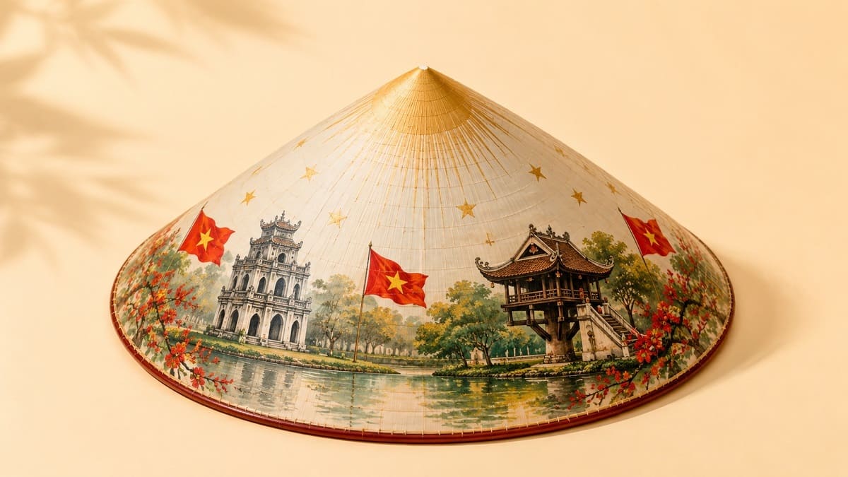 mẫu nón lá trang trí 2/9 hồ gươm
