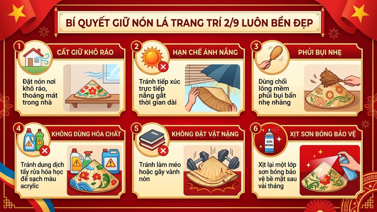 Bí quyết giữ nón lá trang trí luôn bền đẹp