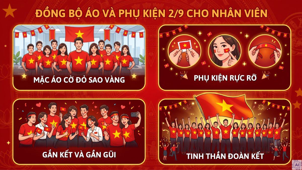 Đồng bộ áo và phụ kiện 2/9 cho nhân viên