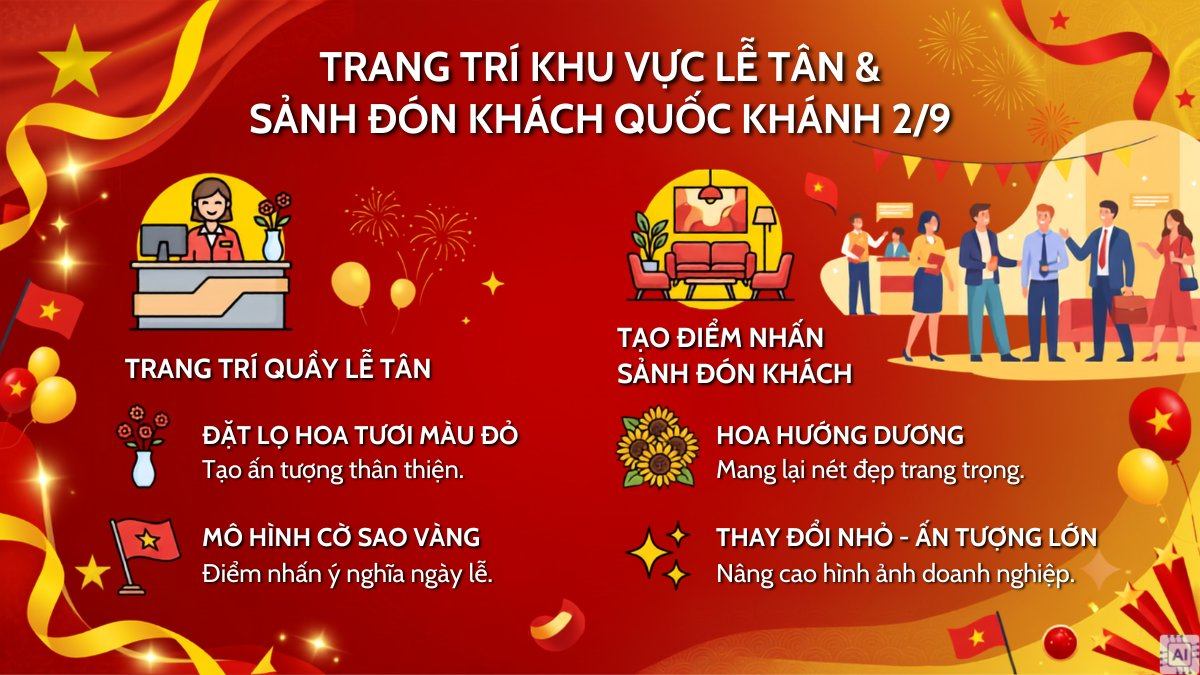Trang trí khu vực lễ tân và sảnh đón khách