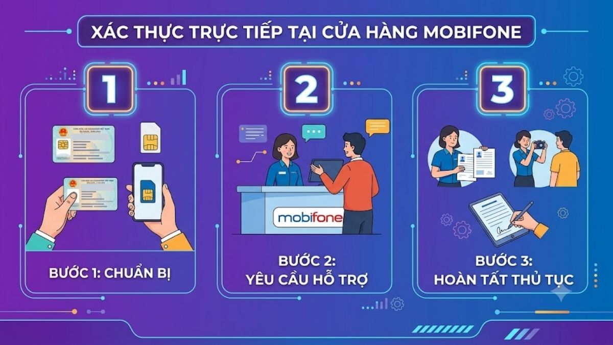 Xác thực trực tiếp tại cửa hàng MobiFone