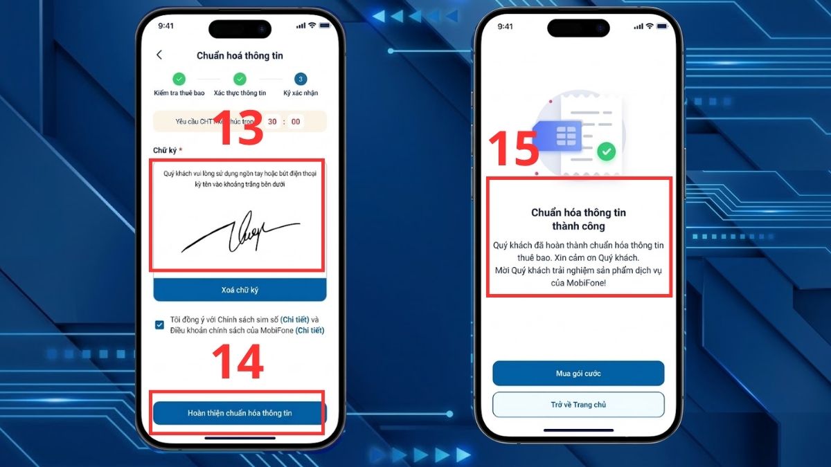 Xác thực nhanh qua app My MobiFone bước 5