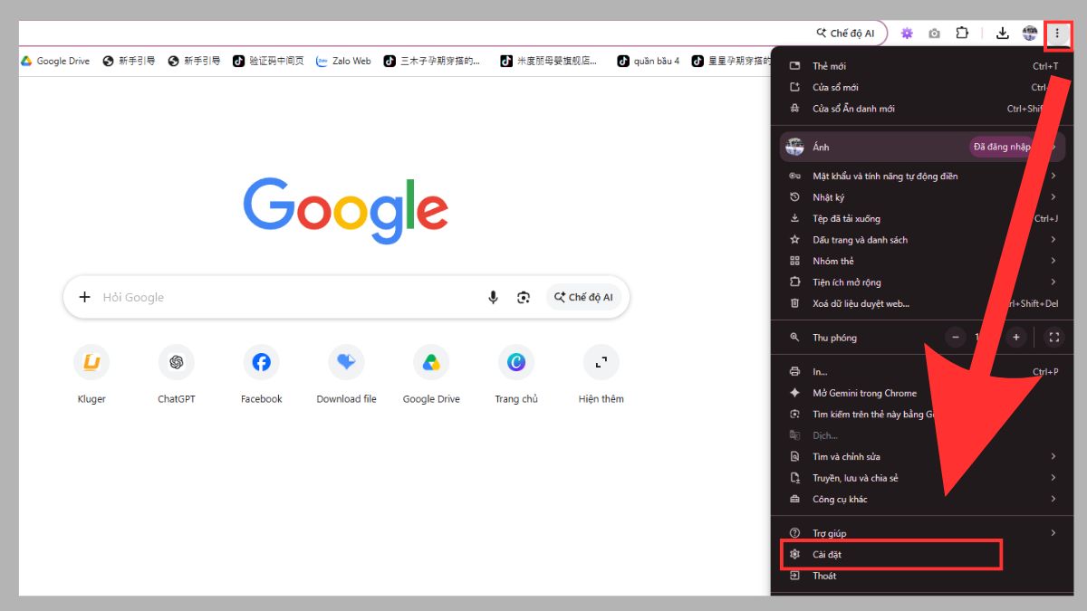 Xóa cache, cookie hoặc thử trình duyệt khác bước 1