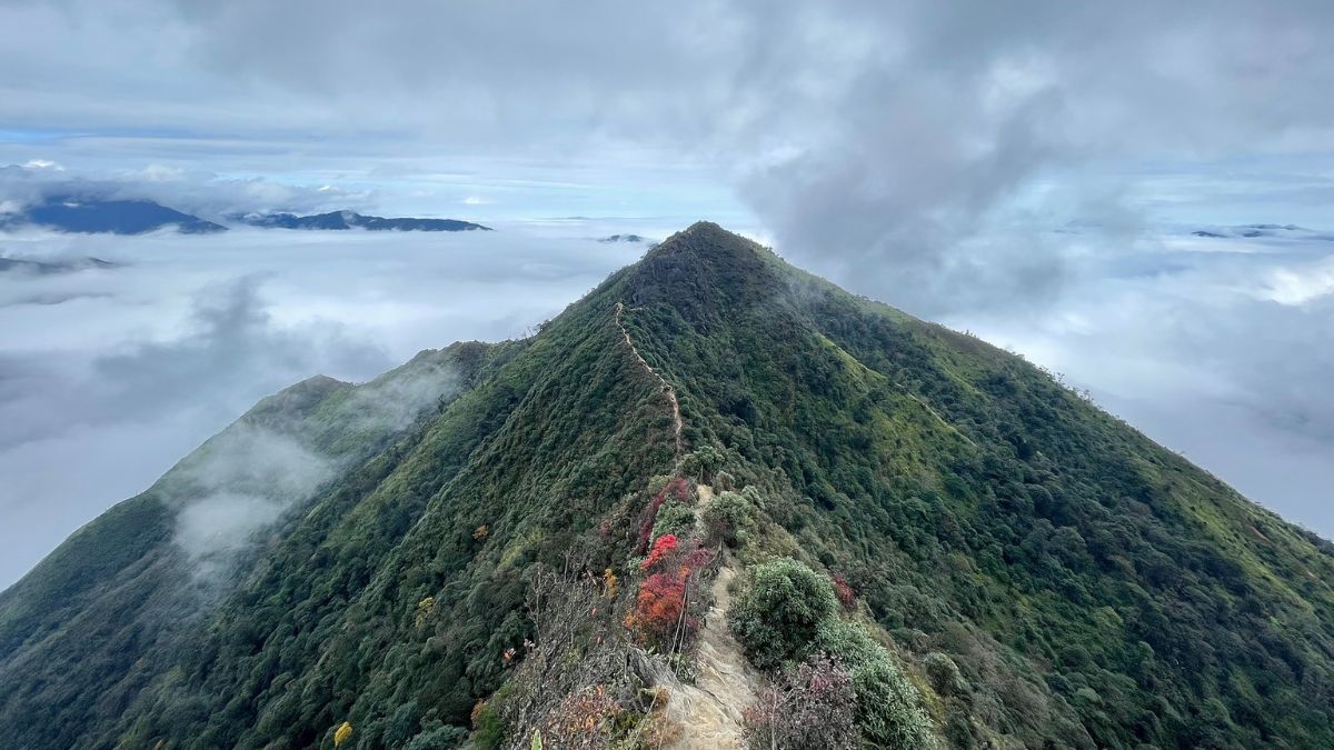 Ảnh đẹp Lai Châu sương phủ núi đồi.