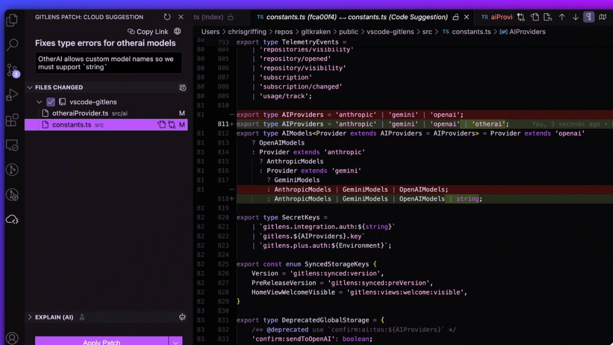 Extension Visual Code - GitLens - Git supercharged