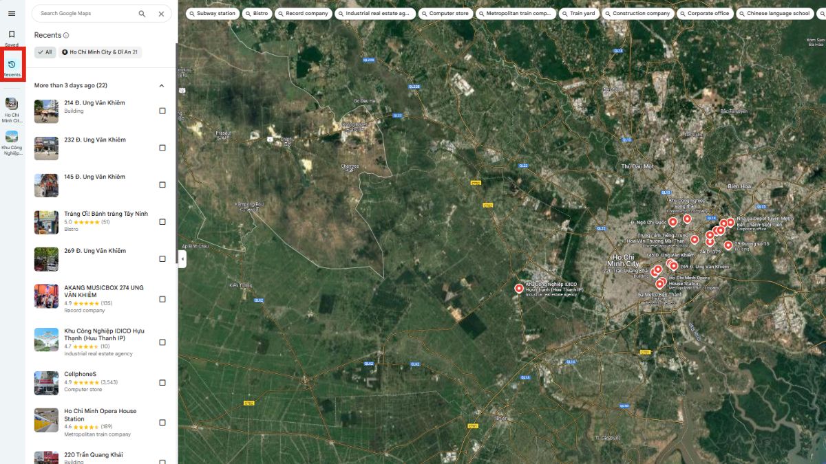 Google Maps sẽ xem lịch sử di chuyển