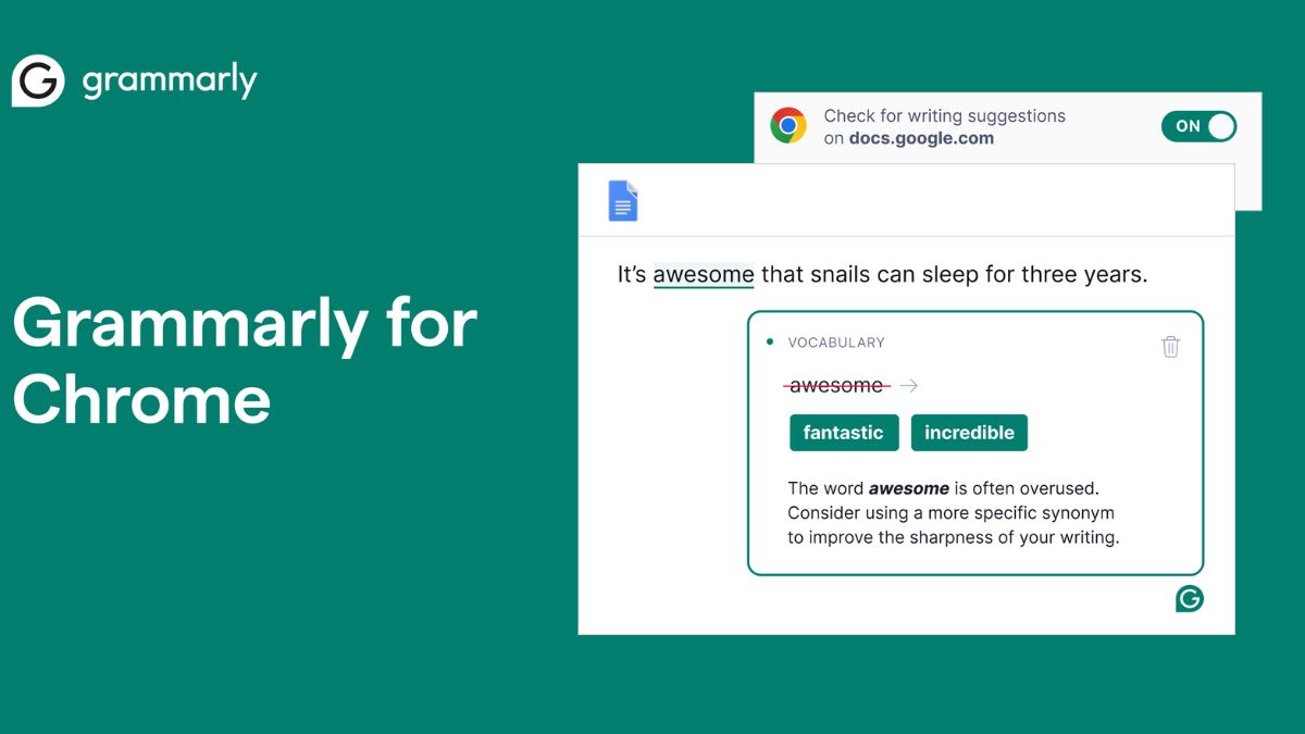 Grammarly Extension Chrome dùng kiểm tra và chỉnh sửa ngữ pháp, chính tả, dấu câu trong tiếng Anh