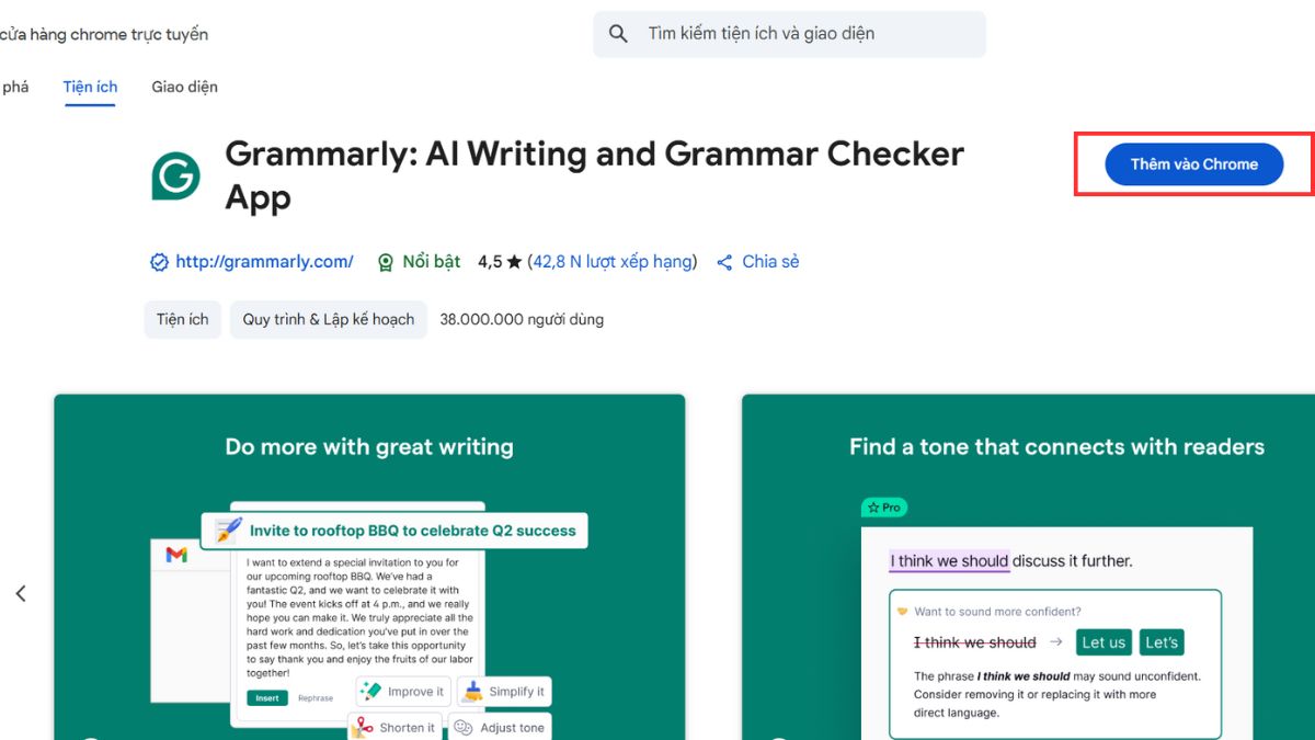 Cách cài đặt Grammarly Extension đơn giản - bước 1