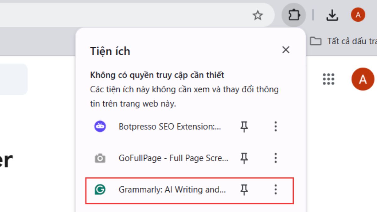 Cách cài đặt Grammarly Extension đơn giản - bước 3