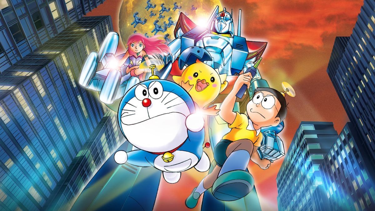 Hình nền Doraemon cute trong chuyến du hành thời gian