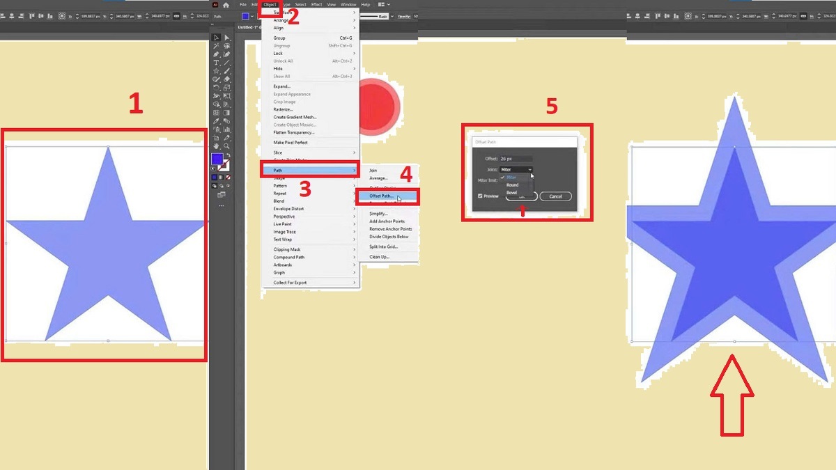 Cách sử dụng Offset Path trong Illustrator