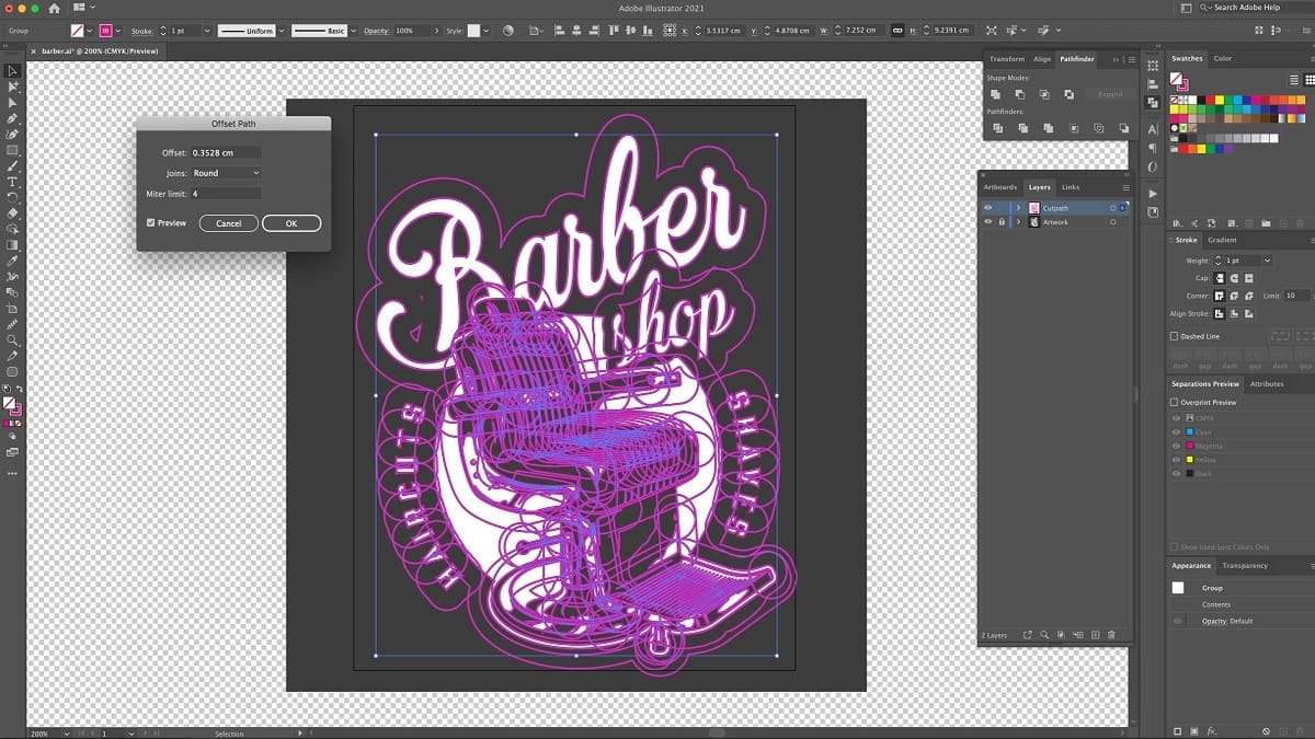 Những lưu ý trong cách sử dụng Offset Path trong Illustrator